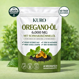 Kuro Oregano-Öl 6.000 mg mit Schwarzkümmelöl, laborgeprüft, 60 Tage Geld zurück